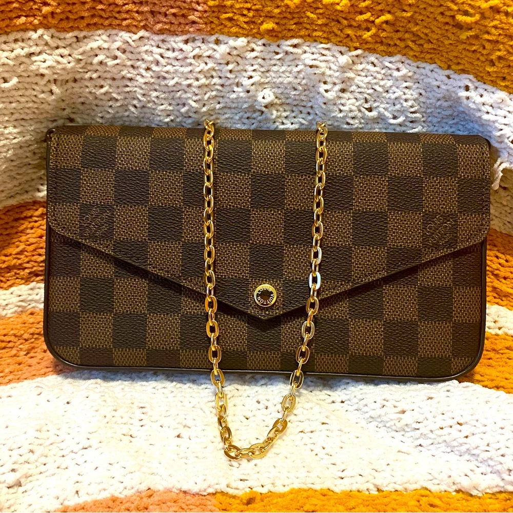 Louis Vuitton Ebene Pochette Felicie Chain Wallet